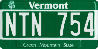 VT license plate NTN754