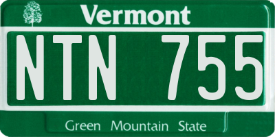 VT license plate NTN755