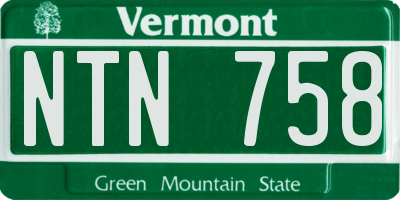 VT license plate NTN758