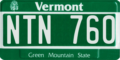 VT license plate NTN760