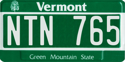 VT license plate NTN765