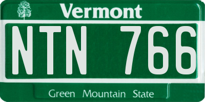 VT license plate NTN766