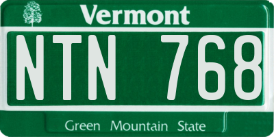 VT license plate NTN768