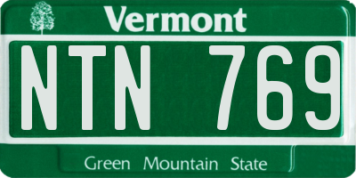 VT license plate NTN769