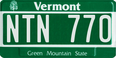 VT license plate NTN770