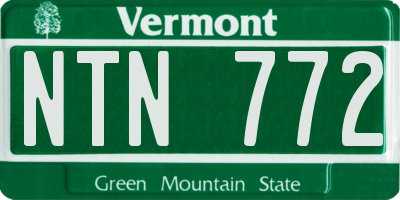 VT license plate NTN772