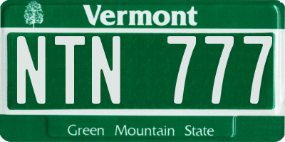 VT license plate NTN777