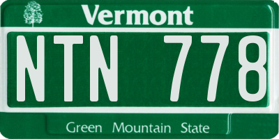VT license plate NTN778