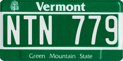 VT license plate NTN779
