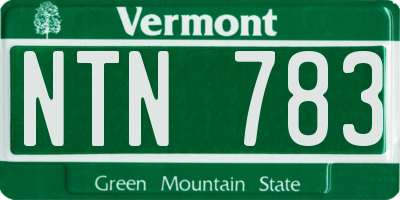 VT license plate NTN783