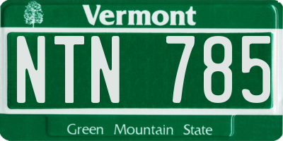 VT license plate NTN785