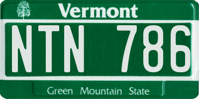 VT license plate NTN786