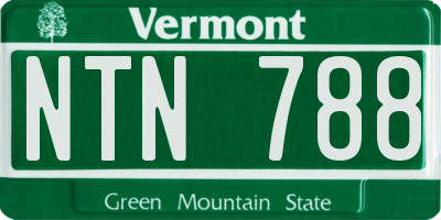 VT license plate NTN788