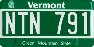 VT license plate NTN791