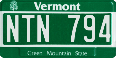 VT license plate NTN794