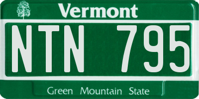 VT license plate NTN795