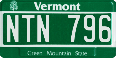 VT license plate NTN796