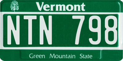 VT license plate NTN798