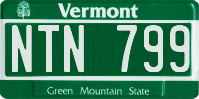VT license plate NTN799