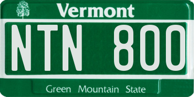 VT license plate NTN800