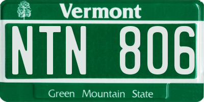 VT license plate NTN806