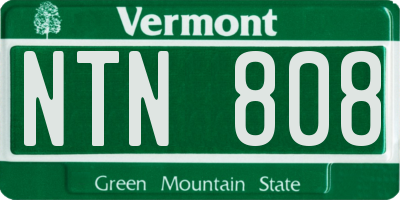 VT license plate NTN808
