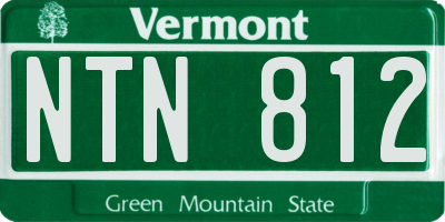VT license plate NTN812