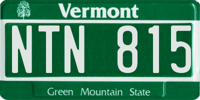 VT license plate NTN815