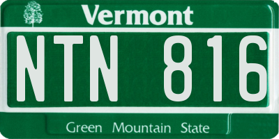 VT license plate NTN816