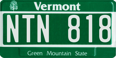 VT license plate NTN818