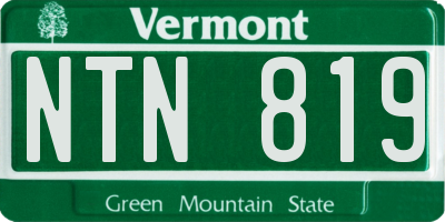 VT license plate NTN819