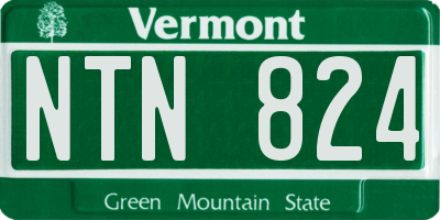 VT license plate NTN824