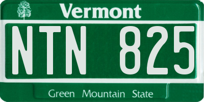 VT license plate NTN825