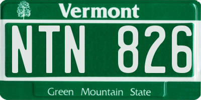 VT license plate NTN826