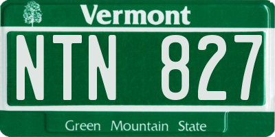 VT license plate NTN827