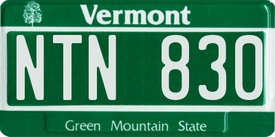 VT license plate NTN830