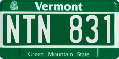 VT license plate NTN831