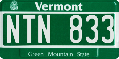 VT license plate NTN833