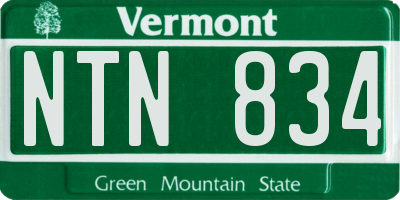 VT license plate NTN834