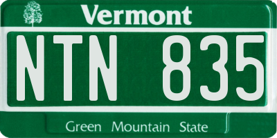 VT license plate NTN835