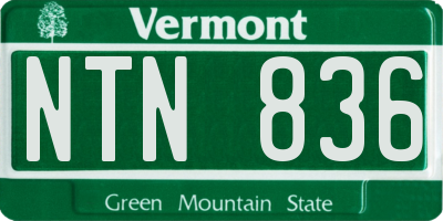 VT license plate NTN836