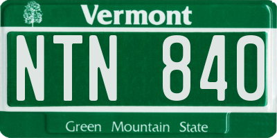 VT license plate NTN840