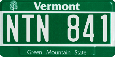 VT license plate NTN841