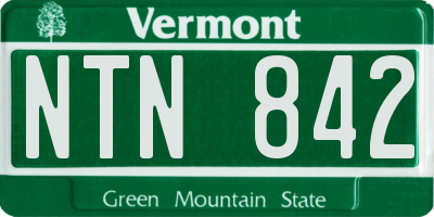VT license plate NTN842