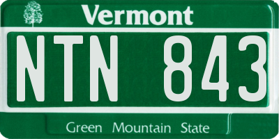 VT license plate NTN843