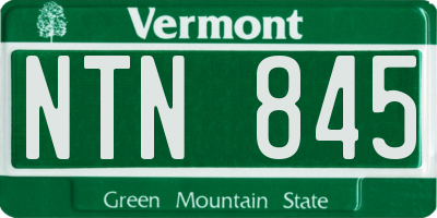 VT license plate NTN845