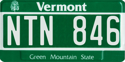 VT license plate NTN846
