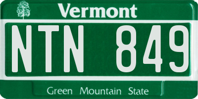 VT license plate NTN849