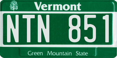 VT license plate NTN851