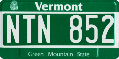 VT license plate NTN852